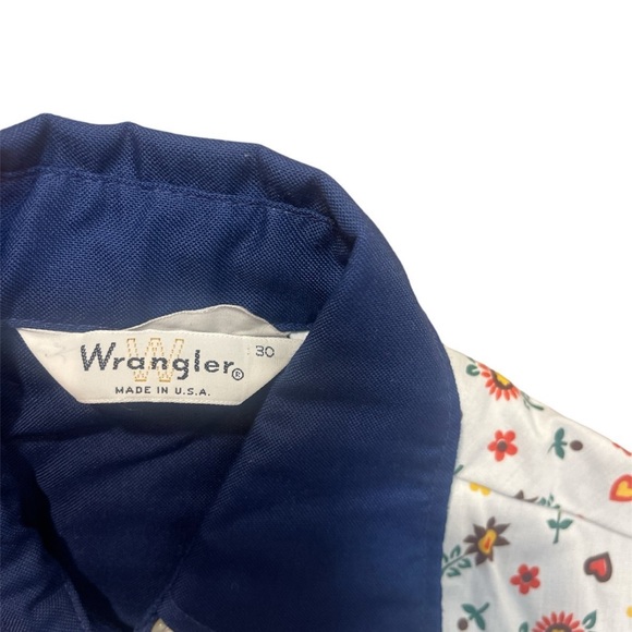 Vintage Western Wrangler Flower Print Long Sleeve Bottom Up Shirt Size Small - Picture 5 of 5